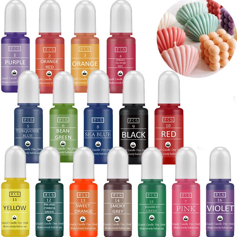 Soap Making Liquid - 10 ml/ขวดเทียน WAX Pigment สีปลอดสารพิษถั่วเหลืองเทียน WAX