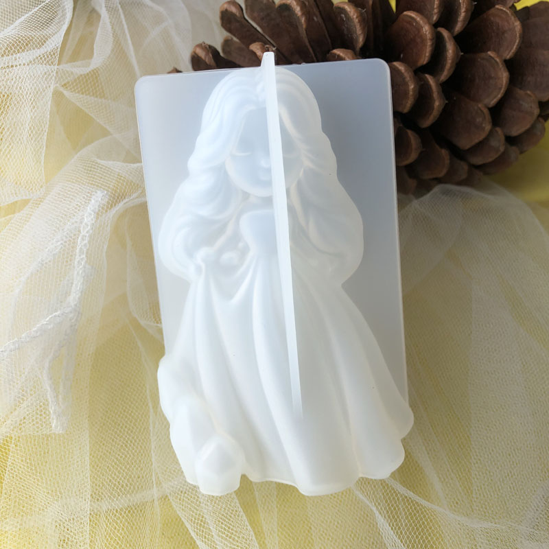 Soap Making Tutorial - 3D น่ารักเจ้าหญิงซิลิโคนเทียนแม่พิมพ์ Angel สาวสบู่เรซิ่นพลาสเตอร์ทําแม่พิมพ์ DIY มนุษย์ช็อกโกแลตเบเกอรี่เครื่องมือตกแต่งบ้านของขวัญ