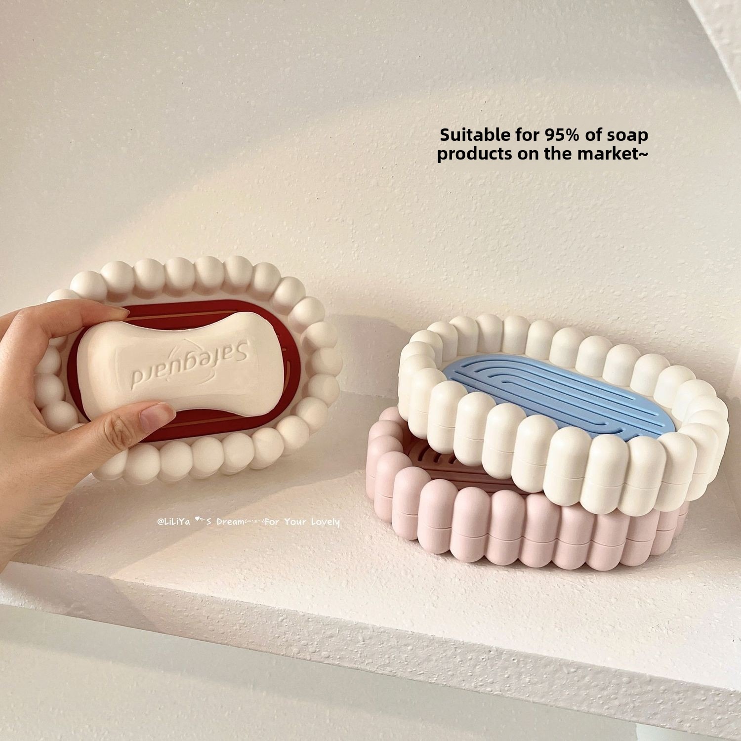 Soap Dish Draining - กล่องสบู่ในห้องน้ำ จานสบู่พลาสติกพร้อมรูระบายน้ำ ที่วางสบู่ ถาดเก็บสบู่ในบ้าน