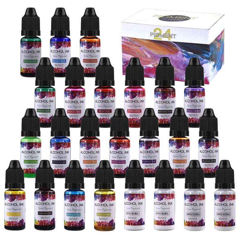 Soap Making Liquid - ชุดสีเรซิ่นอีพ็อกซี่อุปกรณ์ทำสบู่เทียนทำสบู่ย้อมสีของเหลวชุดทำแม่พิมพ์ซิลิโคนสำหรับงานฝีมือเรซินอีพ็อกซี่