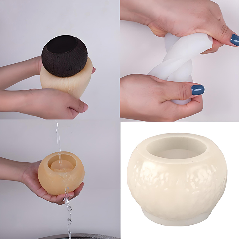 Soap Making Party - แม่พิมพ์ซิลิโคนรูปมะพร้าว 3 มิติ สำหรับทำเทียนหอม แม่พิมพ์ปูนปลาสเตอร์ แม่พิมพ์สบู่