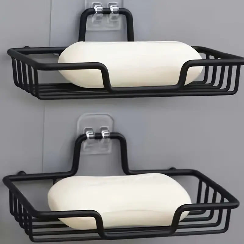 Soap Dish Draining - จานสบู่สแตนเลส - ติดผนัง, ไม่ต้องเจาะ, ถือสบู่ 2