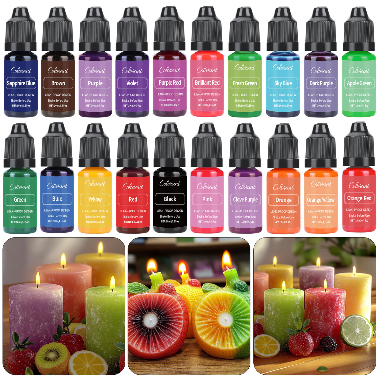 Soap Making Liquid - สีย้อมเทียนเหลวสำหรับทำเทียนขี้ผึ้งถั่วเหลืองสำหรับงานฝีมือเรซินเม็ดสีสบู่ไส้ฟอยล์สีทอง