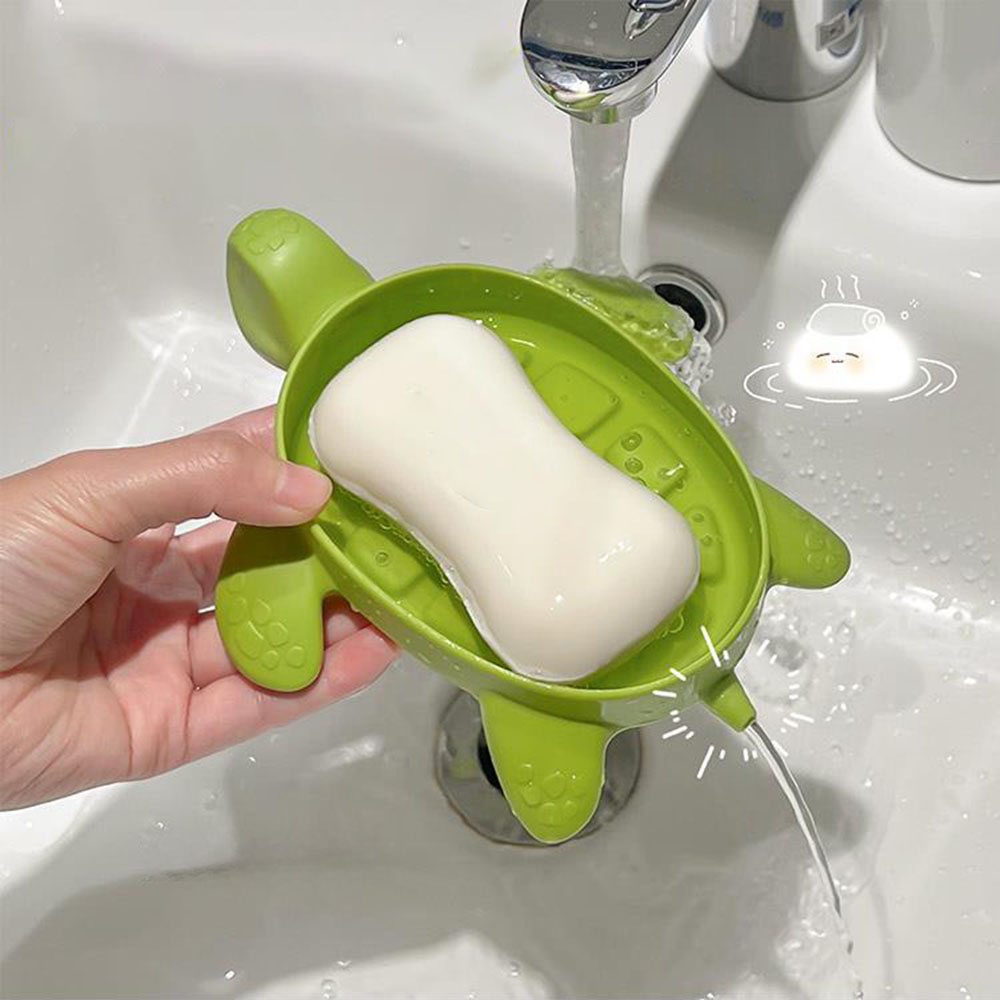 Soap Dish Draining - เต่าท่อระบายน้ําสบู่กล่องการ์ตูนเต่าผู้ถือสบู่,Creative เต่าสบู่กล่องสบู่ผู้ถือสบู่กล่องไม่สะสมน้ํา