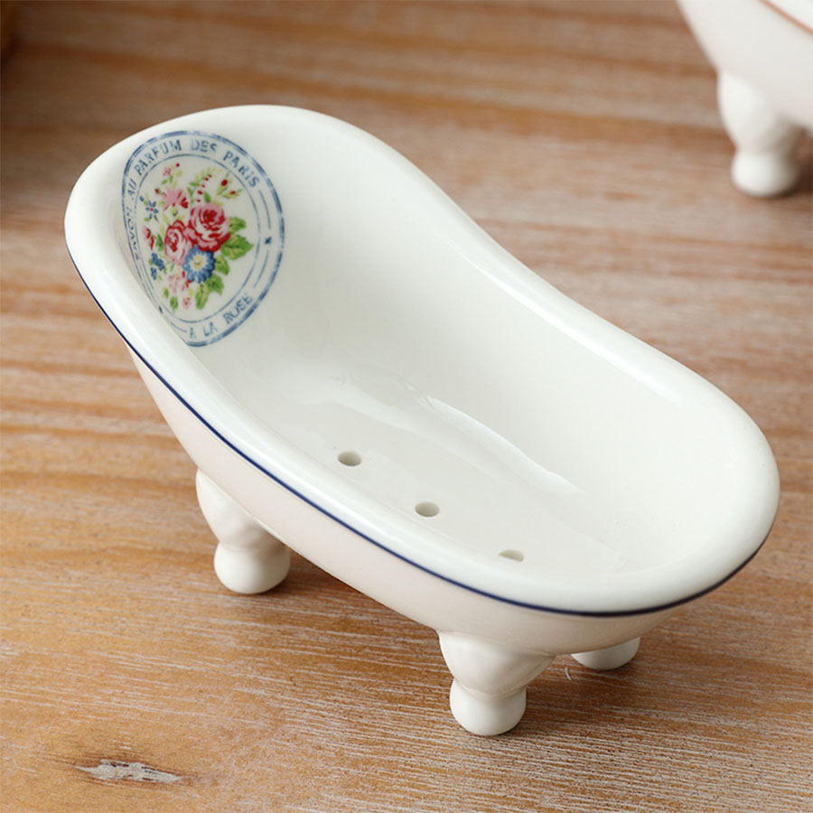 Soap Dish Draining - กล่องสบู่แบบมีรูระบายน้ำสไตล์นอร์ดิกสุดสร้างสรรค์และจานสบู่เซรามิก – เหมาะสำหรับอ่างอาบน้ำและอ่างล้างหน้าในห้องน้ำ