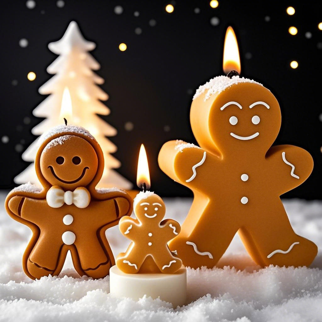 Soap Making Business - DIY การ์ตูน Gingerbread Man ซิลิโคนเทียนแม่พิมพ์คริสต์มาสคุกกี้ช็อกโกแลตเบเกอรี่เครื่องมือสบู่แฮนด์เมดเทียนทําอุปกรณ์