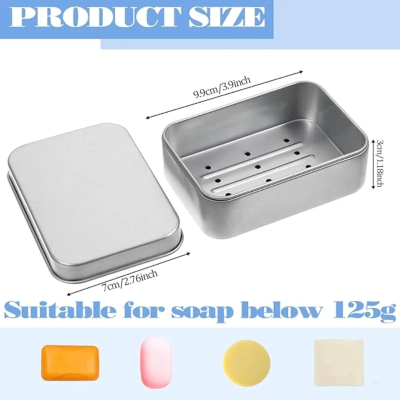 1PC จานสบู่อลูมิเนียมแบบพกพา 2 - Soap Dish Draining บทวิจารณ์และราคา