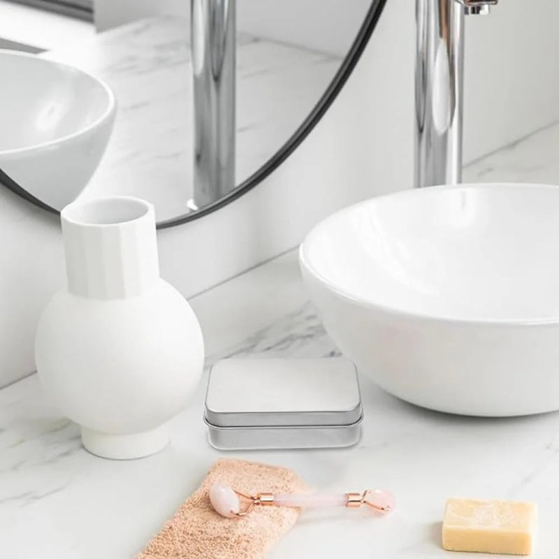 1PC จานสบู่อลูมิเนียมแบบพกพา 2 - Soap Dish Draining บทวิจารณ์และราคา