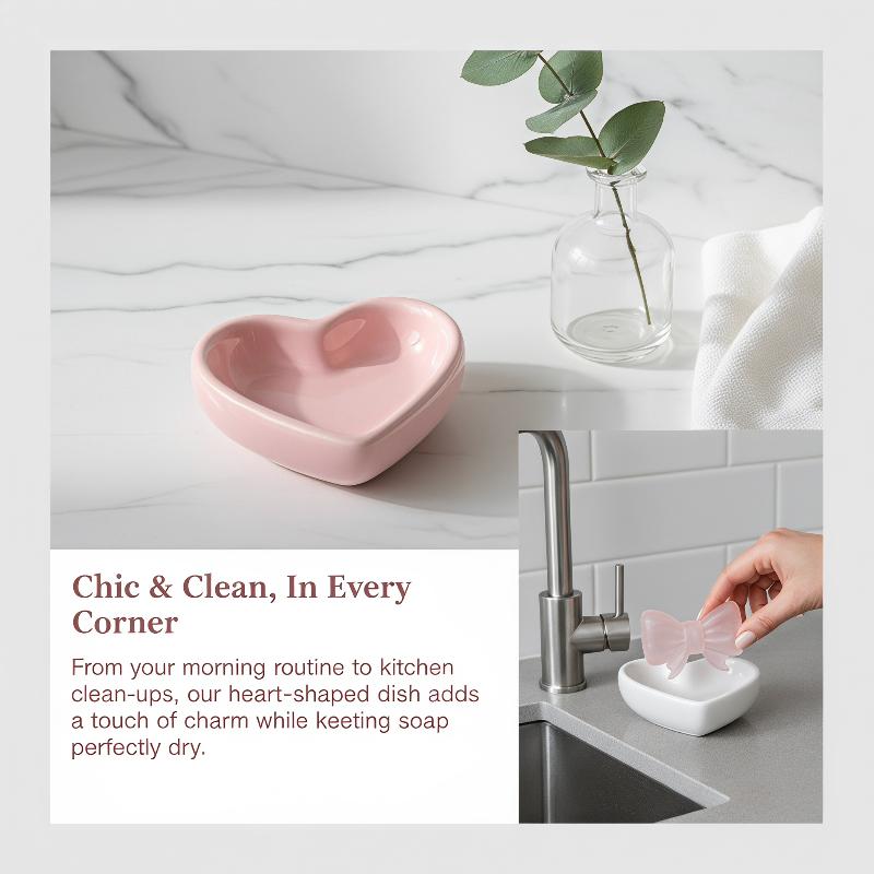 จานสบู่เซรามิครูปหัวใจน่ารัก พ - Soap Dish Draining บทวิจารณ์และราคา
