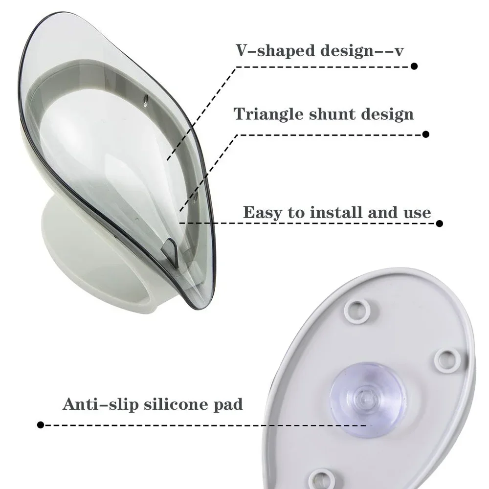 ที่วางสบู่รูปใบไม้พร้อมที่ยึดแ - Soap Dish Draining บทวิจารณ์และราคา
