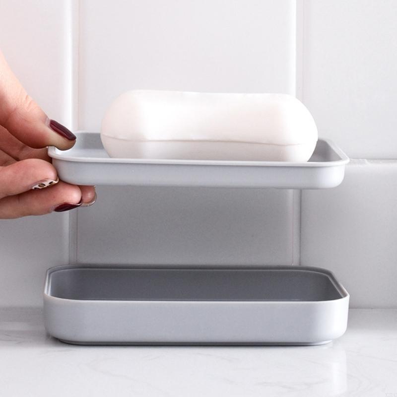 สบู่สบู่สบู่ 2 ชิ้นที่วางสบู่พ - Soap Dish Draining บทวิจารณ์และราคา