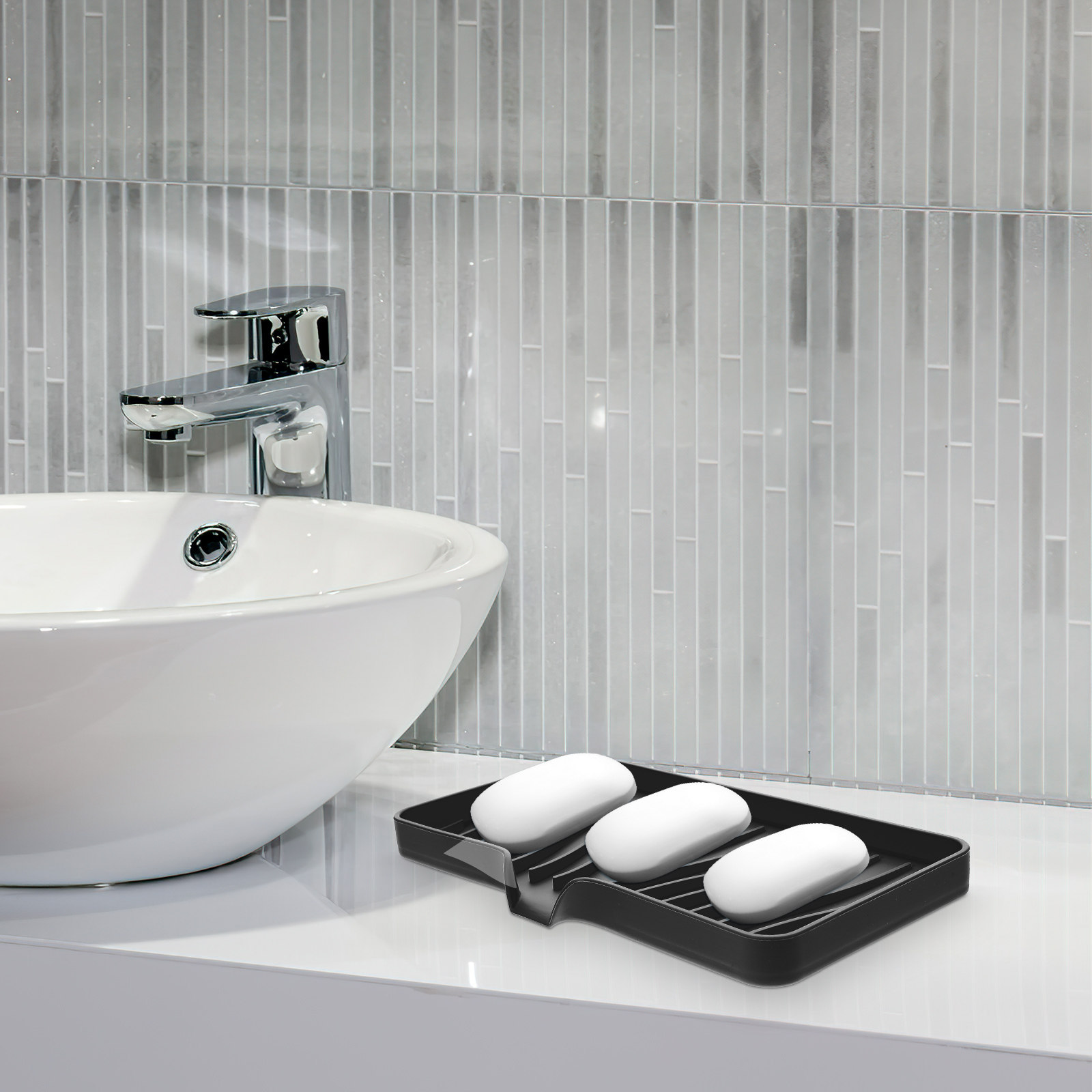 ที่วางสบู่ซิลิโคน 3 ชิ้น ดีไซน - Soap Dish Draining บทวิจารณ์และราคา
