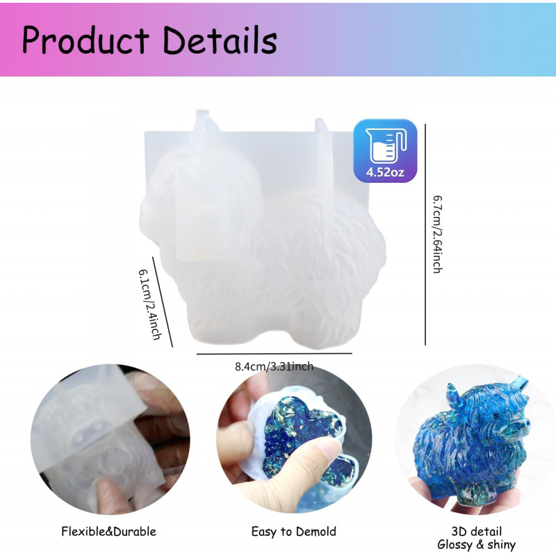 แม่พิมพ์ซิลิโคนรูปวัวไฮแลนด์ 1 - Soap Making Gel บทวิจารณ์และราคา